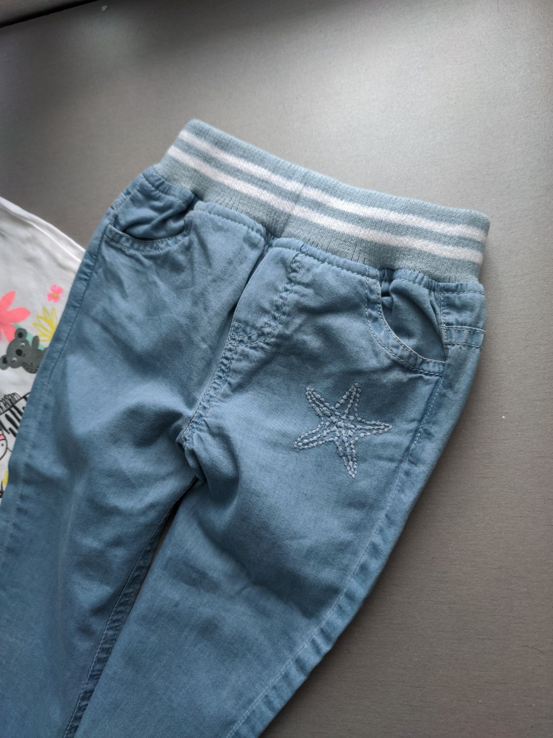 Spodnie bluzka zestaw dla dziewczynki komplet ubranek nowy na lato 80