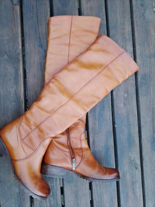 Сароги-ботфорты, р.38, кожаные (Италия)