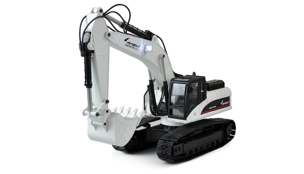 Huina 1580 V4 - RC Escavadora versão 4 em Metal - Branco