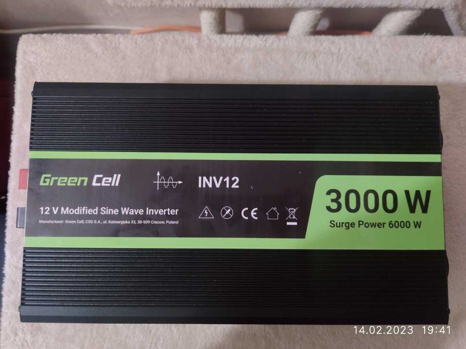 Автомобильный инвертор Green Cell 12V do 230V 3000W/6000W