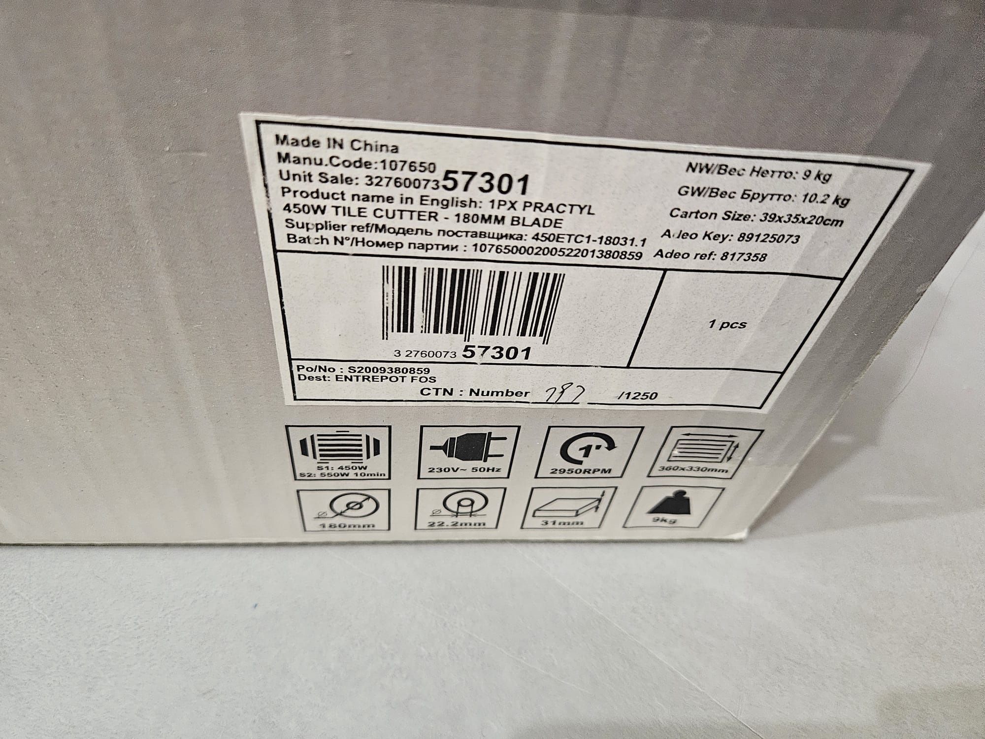 Elektryczna przecinarka do płytek ceramicznych 450W 18 mm Practyl