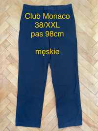 Club Monaco XXL 38 męskie spodnie eleganckie granatowe bawełna