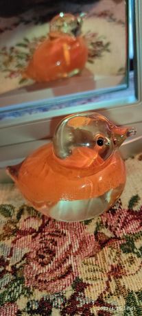 Benny Motzfeldt - pomarańczowy ptak szkło artystyczne Randsfjord