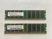 Pamięć RAM 2x Micron 256 MB, DDR PC2700, 333 MHz