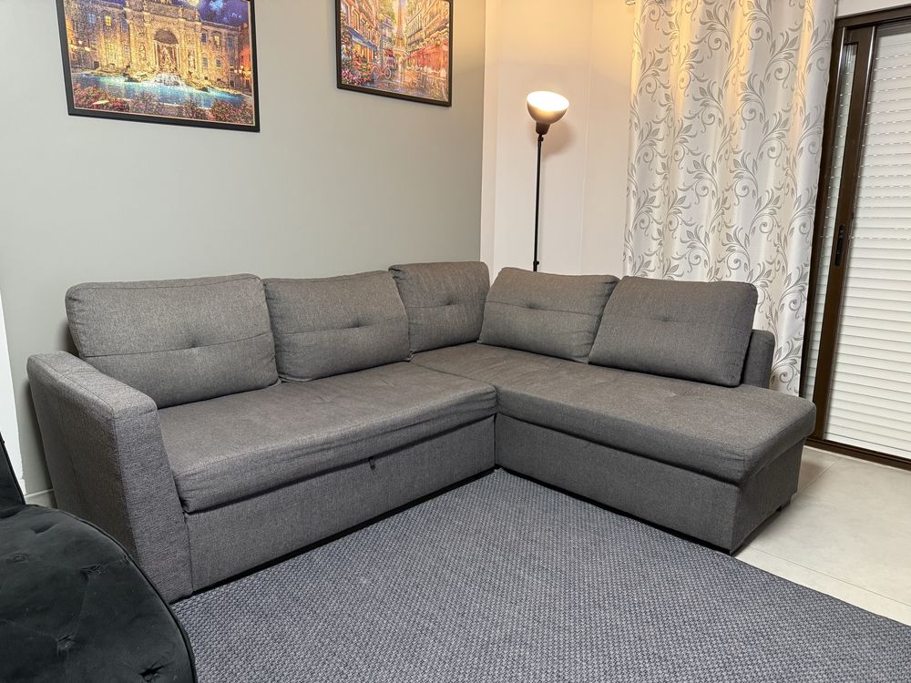 Sofá cama com chaise