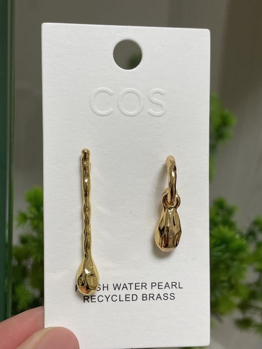 Сережки COS асиметричні золотисті