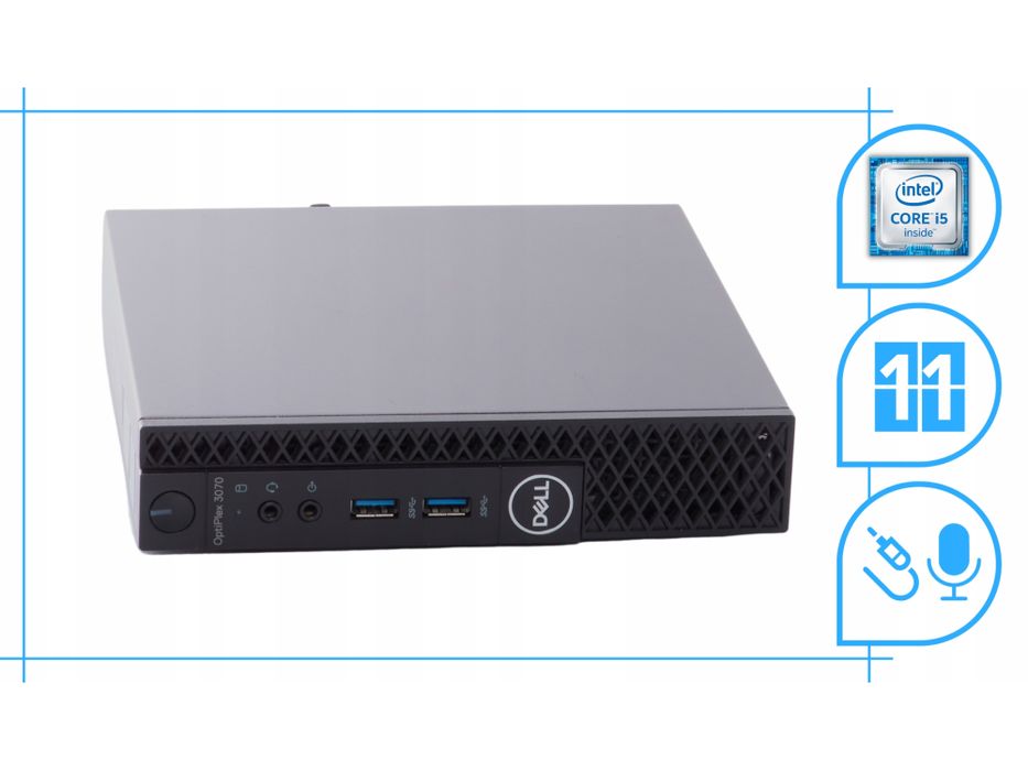 komputer mini pc dell 3070 tiny i5 9gen 512ssd 16gb win11 wydajny