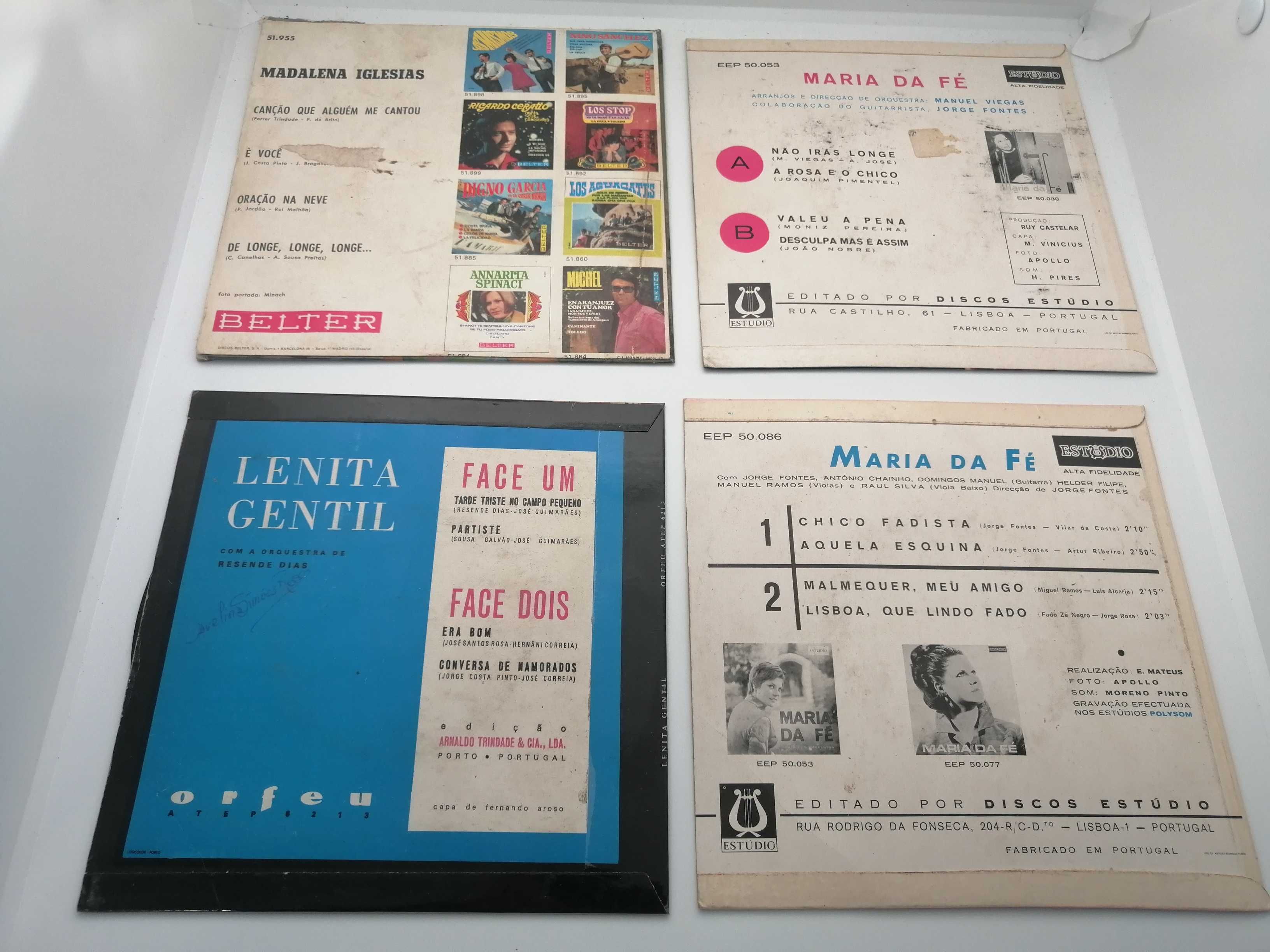 Discos Vinil 45rpm Lenita Gentil, Maria da Fé, Madalena Iglésias 5€/un