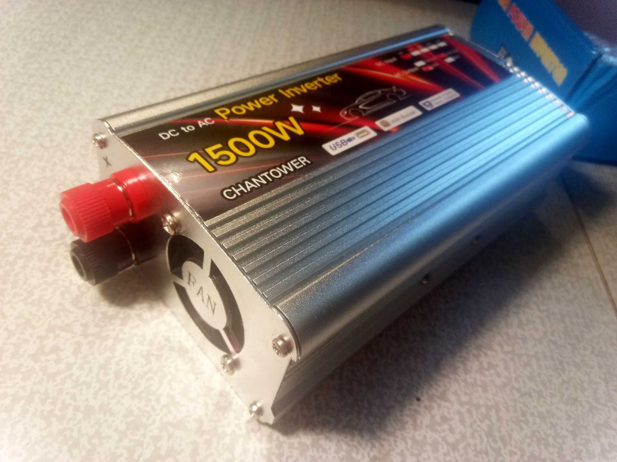 Инвертор DC 12в - AC 220в 1500Вт USB авто преобразователь