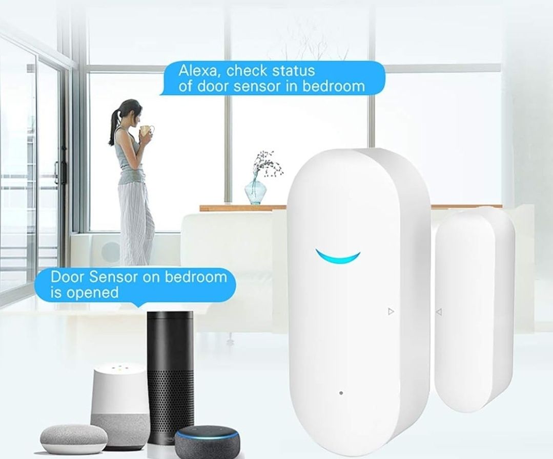 Czujniki Drzwi/Okien Tuya Wi-Fi, Alarm z Powiadomieniem, Alexa/Google,