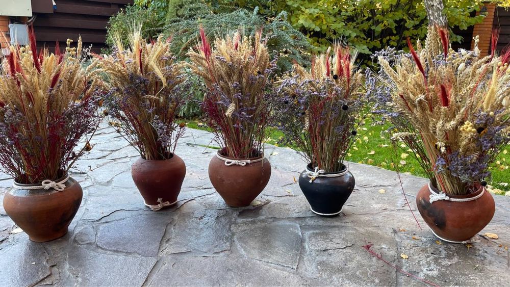 Весільний декор. Макітра. Глечик. Сухоцвіти. В українському стилі.