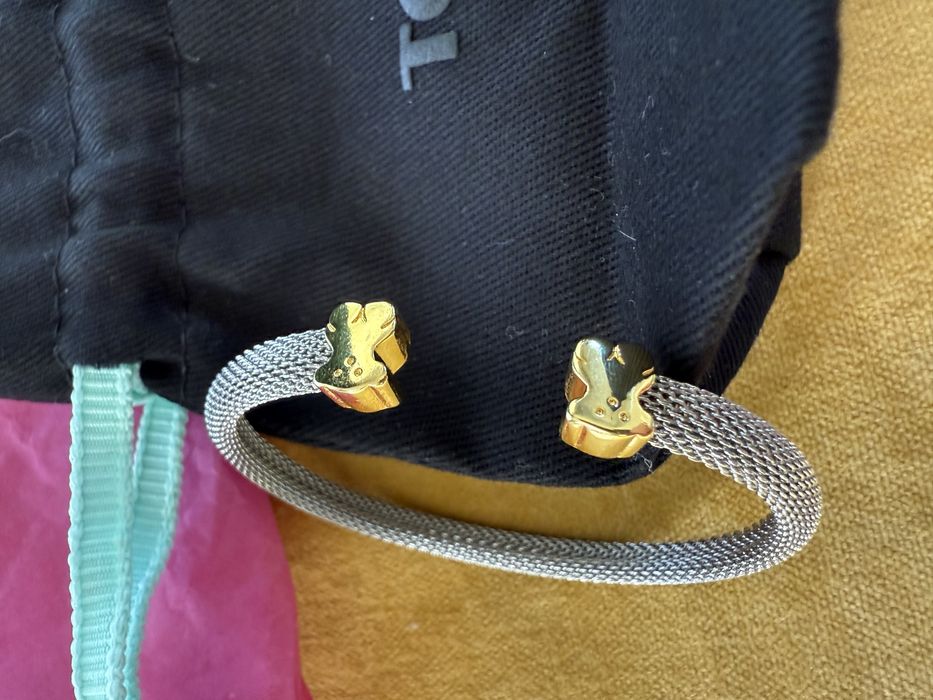 NOWA oryginalna bransoletka Tous Mesh ze złotymi misiami