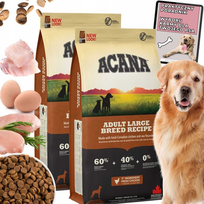 ACANA Adult Large Breed 34 kg – Pełnowartościowa Karma dla Psów Dużych