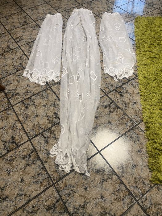 Firanki białe zestaw 3 sztuki