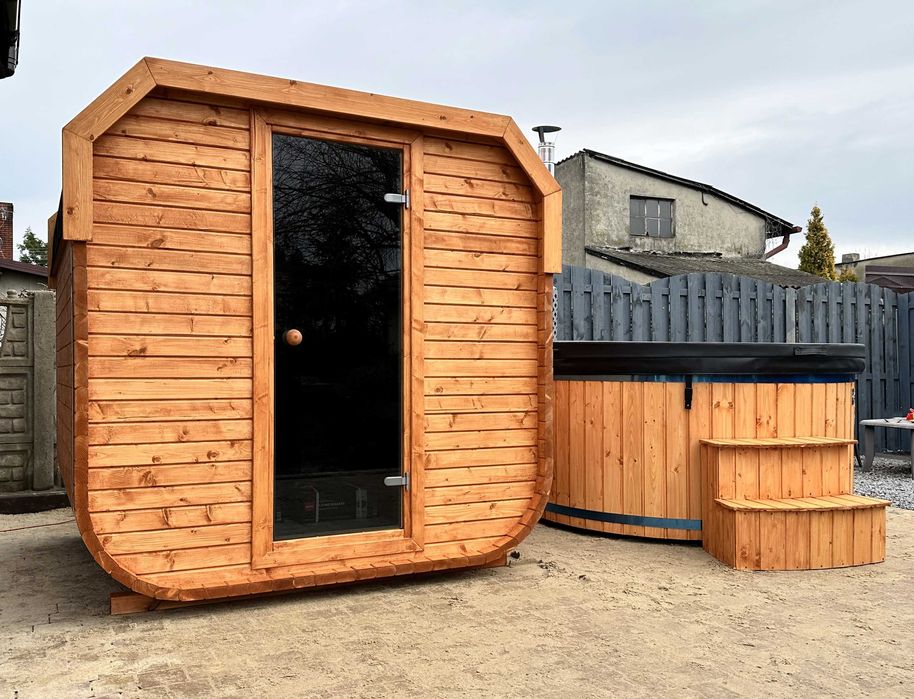Sauna ogrodowa Cube Kwadro Kwadratowa Beczka 2m Dowolna Konfiguracja