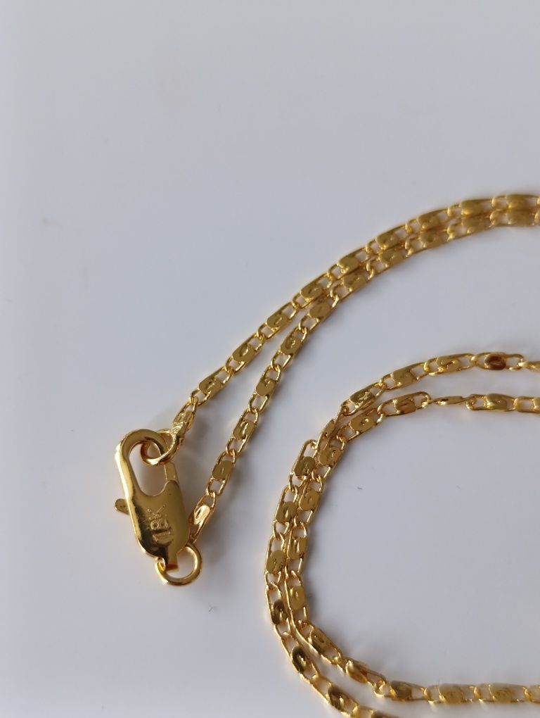 18kt złoty łańcuszek 45cm śliczny splot