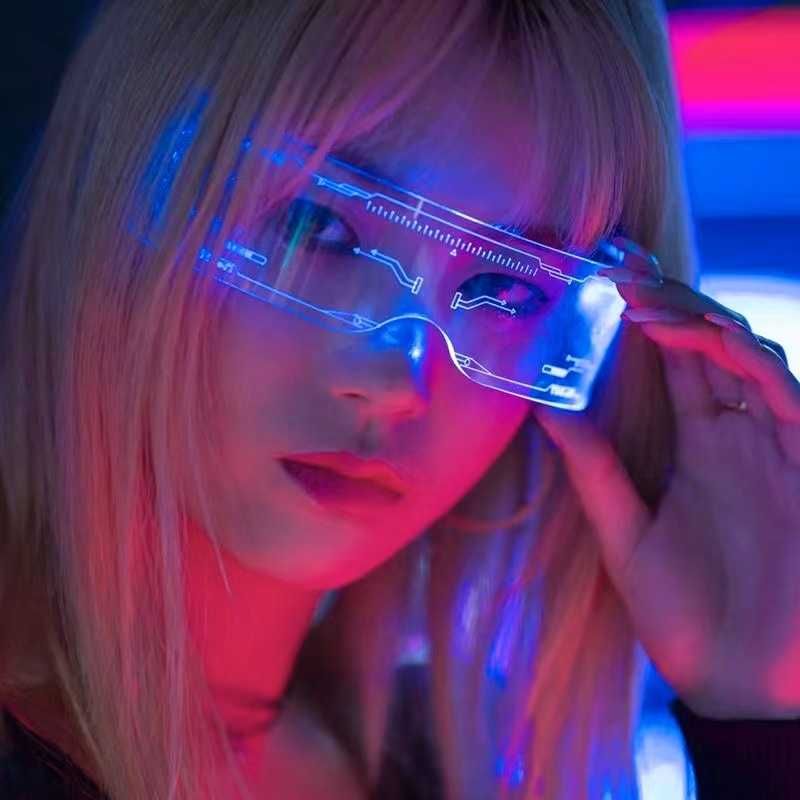 Игрушка светящиеся Led очки Cyberpunk