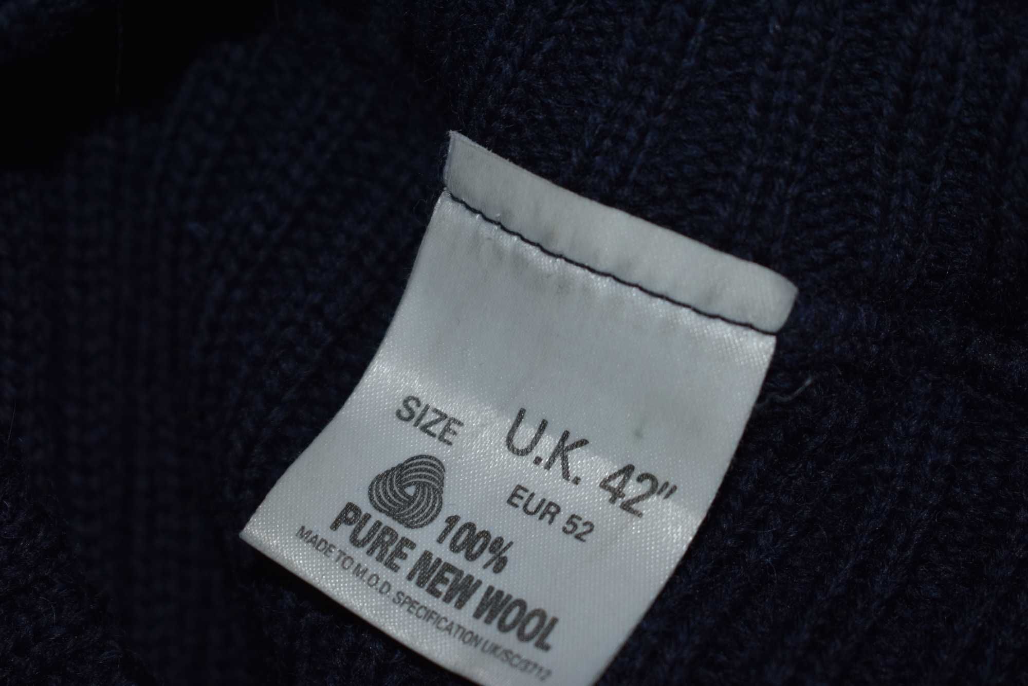 Sweter wełniany S M wełna 100% wool prążkowany sweterek ciepły
