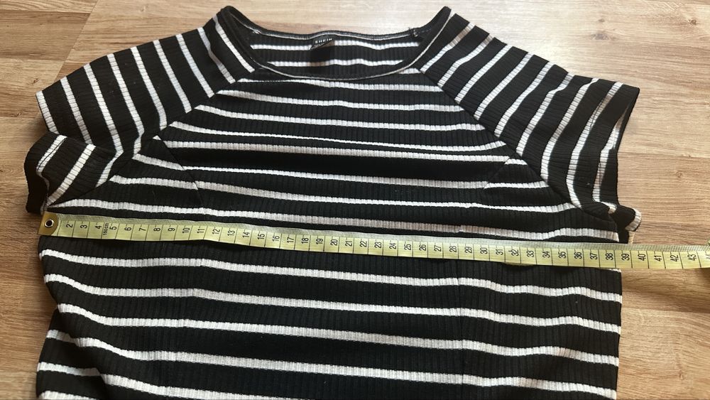 Sukienka zebra krótki rękaw shein s/36