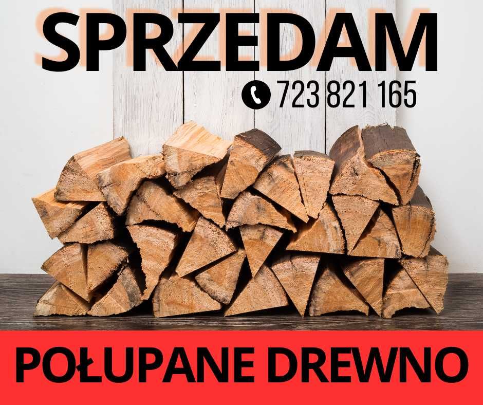 Drewno kominkowe, drewno opałowe połupane, opał