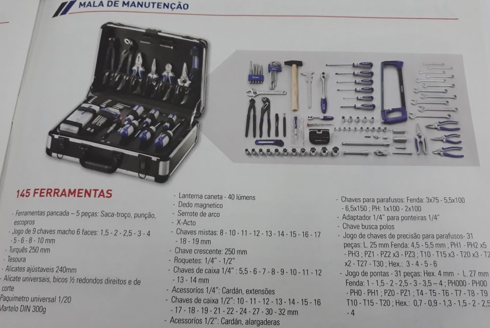 Mala com 145 ferramentas