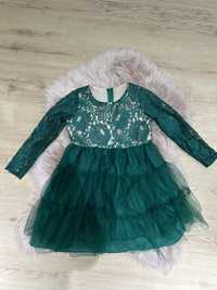 Зелене зеленое святкове праздничное платье плаття сукня Zara 122 128