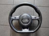 KIEROWNICA MULTIFUNKCJA SKÓRZANA 3 RAMIENNA S LINE ŚCIĘTA CARBON AUDI S3 RS3 8P 8V S6  RS6 C6 C7 S7 RS7  C7 S4 RS4 B7 B8 S8 D3 D4 SQ5 8R SQ7 4L WYSYŁKA !!!!!