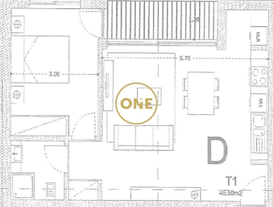 Apartamento T1 em Calendário