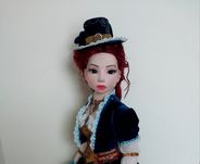 Steampunkowa Pani. Lalka tekstylna wykonana ręcznie.
