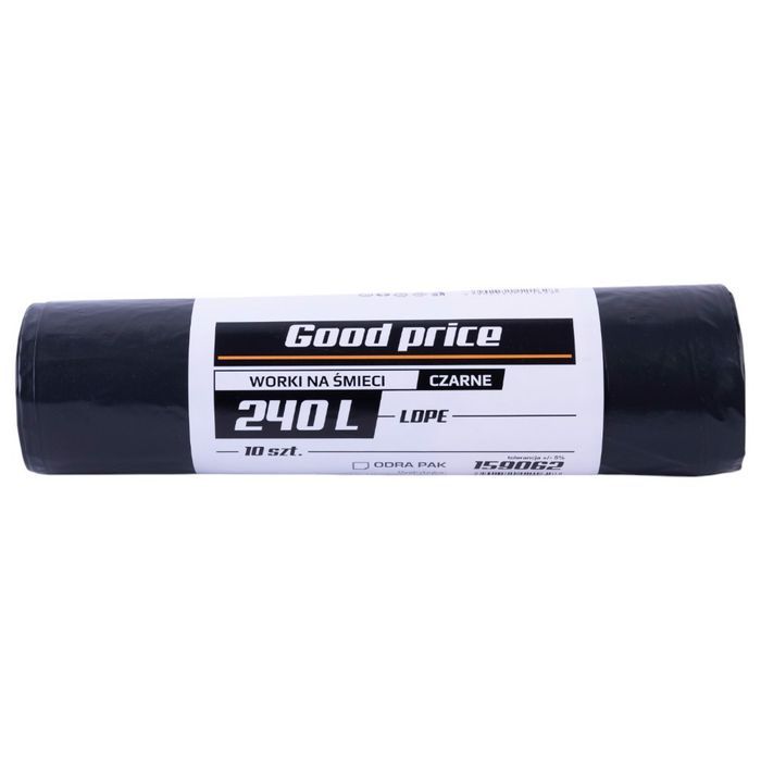 worki na śmieci 240l czarne ldpe a'10 good price