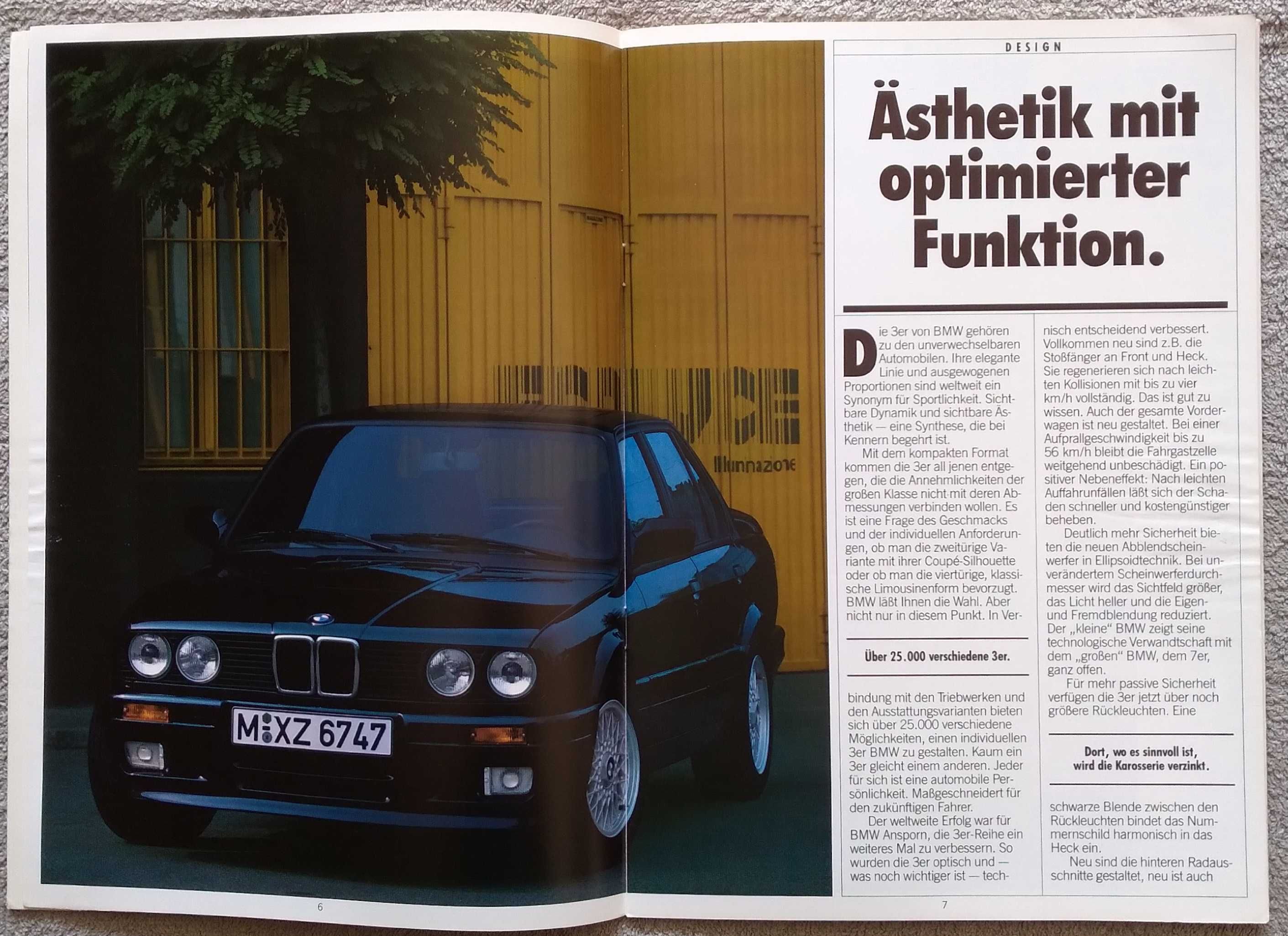 Prospekt BMW serii 3 rok 1987 e30