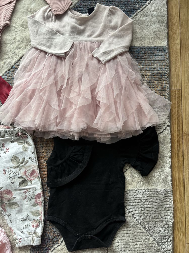 Zestaw 16 ubranek dla dziewczynki r.74-Zara, H&M, Newbie, Gap-śliczne