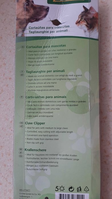 Corta unhas para animais domésticos