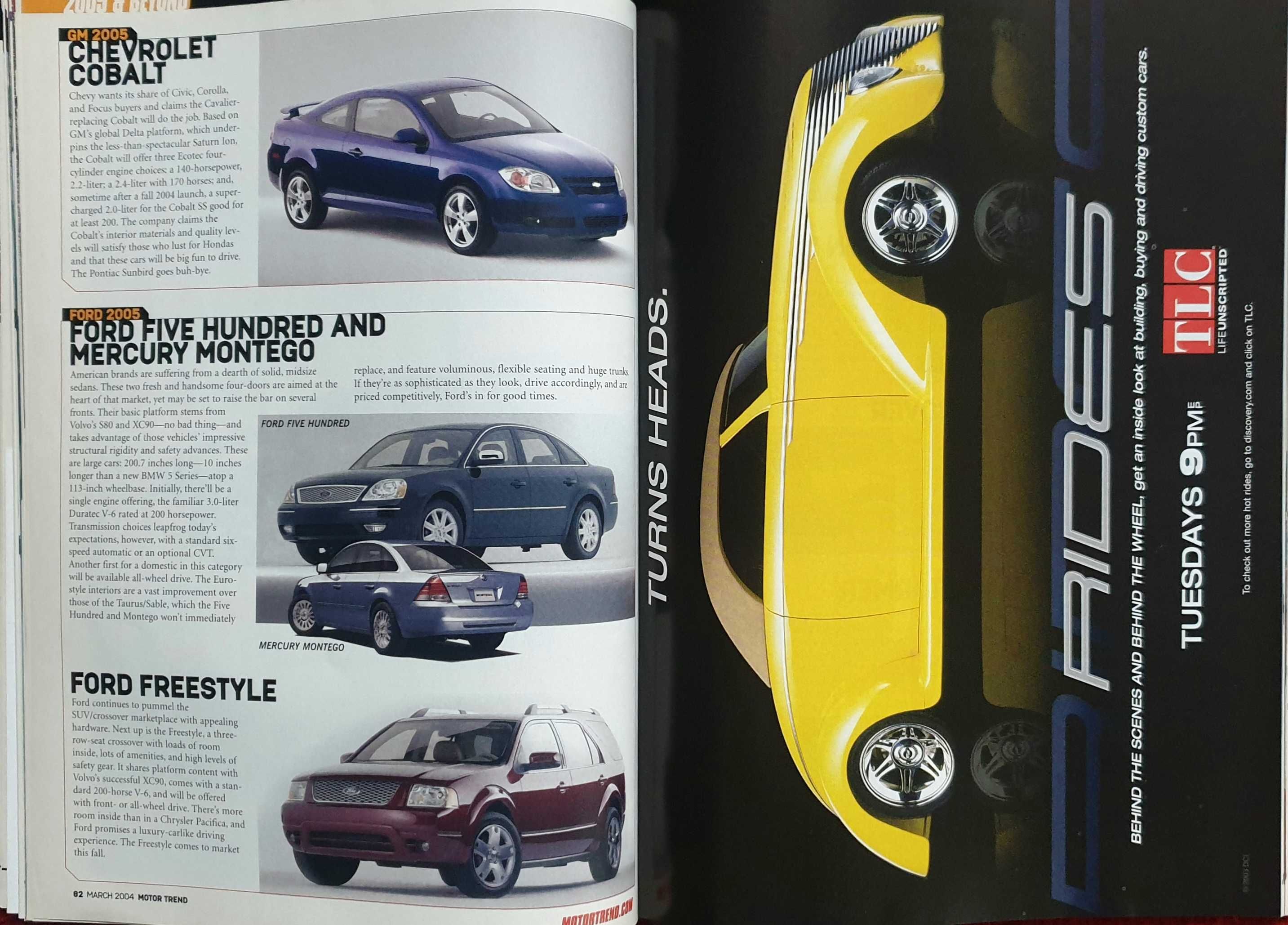 Motor Trend, marzec 2004, Cobra, Honda 2000, Rx-8, Nissan 350Z, Armada