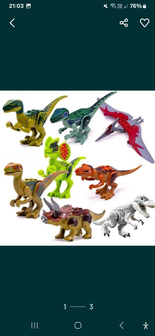 Jurassic world dinozaur 16 figurek
