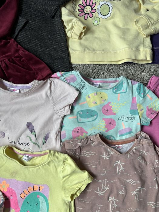 Zestwa ubrań dla dziewczynki 98 3 lata spodnie sukienki blizkii t-sher