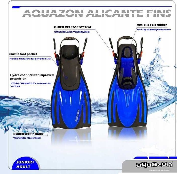 AQUAZON ALICANTE Regulowane płetwy 38-41 granatowe