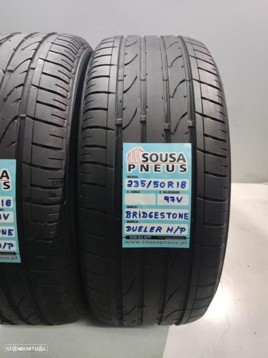 2 pneus semi novos 235-50r18 bridgestone - oferta dos portes