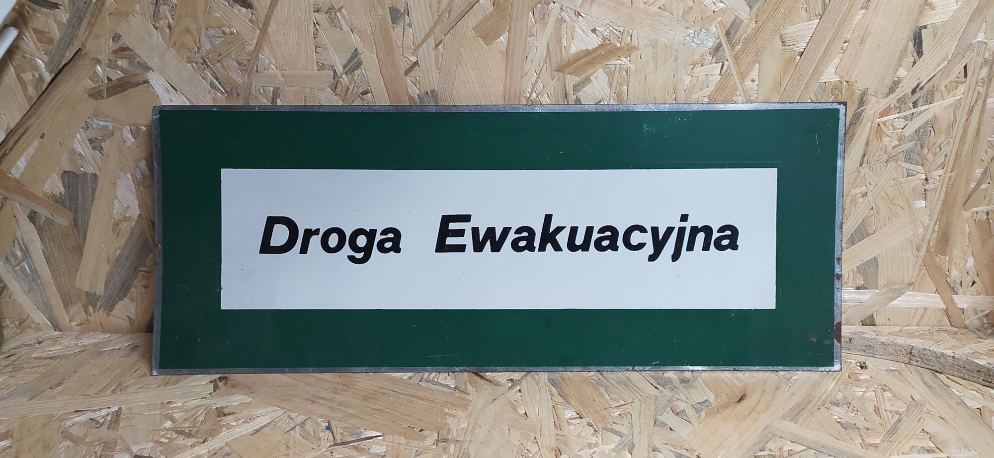 Metalowa tabliczka Droga Ewakuacyjna PRL retro vintage