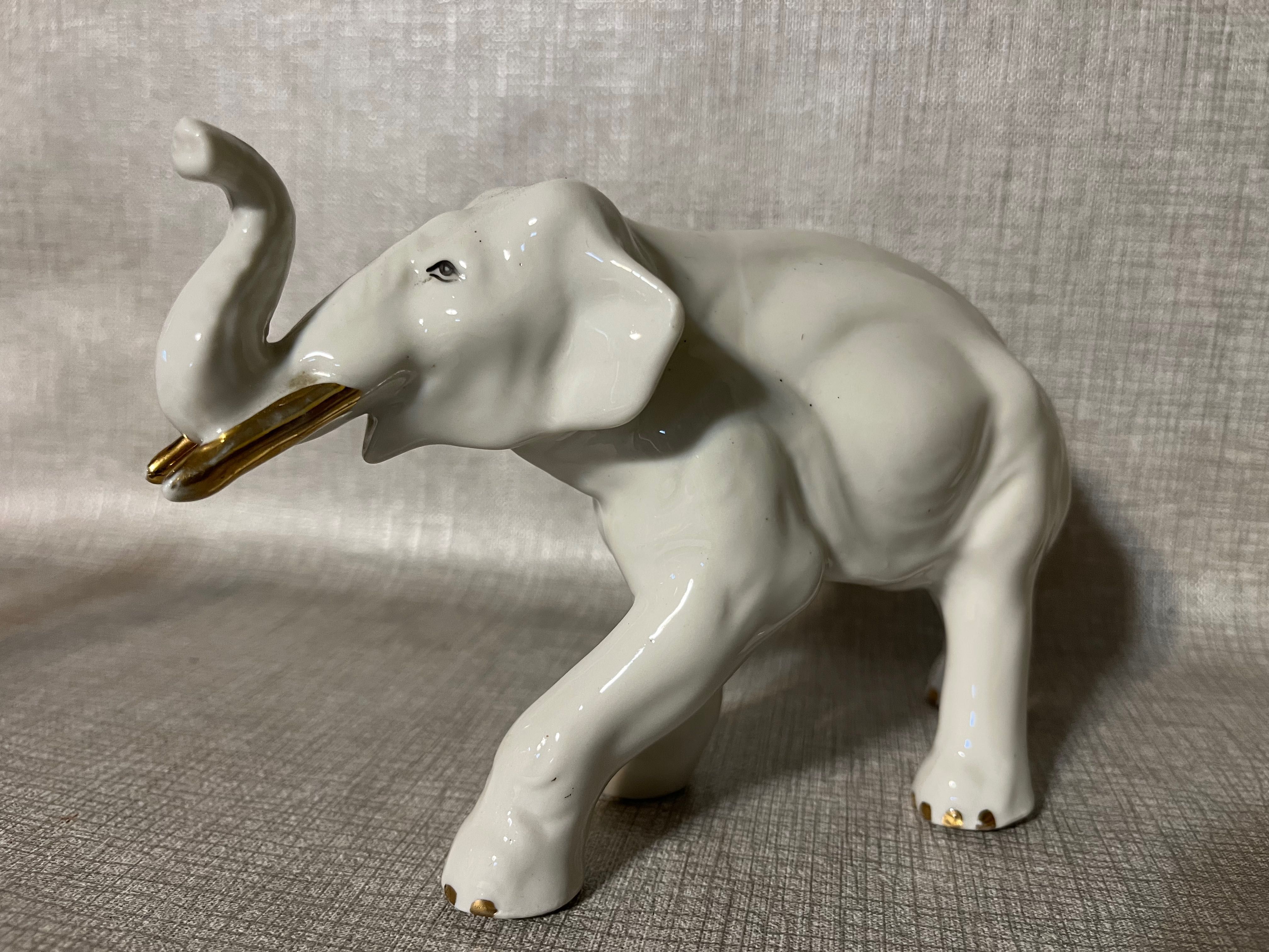 Figurka słoń Steatyt porcelan prl