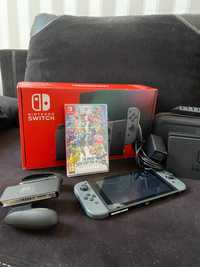 Nintendo Switch V2+ Gra Super Smash Bros Ultimate + karta 128GB + Etui