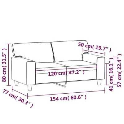 2-osobowa sofa, winna czerwień, 120 cm, sztuczna skóra