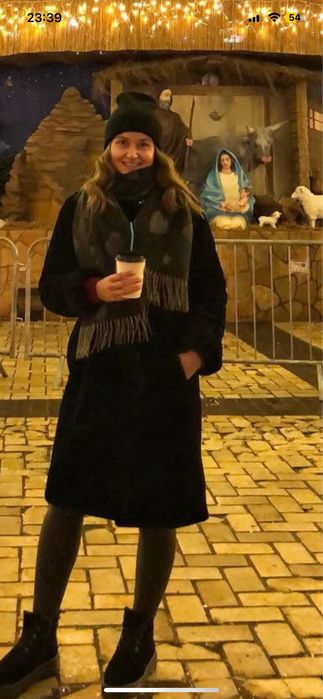 Еко шуба жіноча чорна