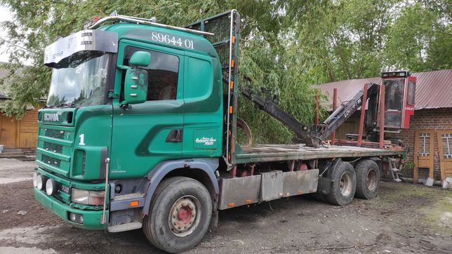 Zestaw Scania 6x4 do drewna lasu 530 hds loglift 95 z przyczepą.