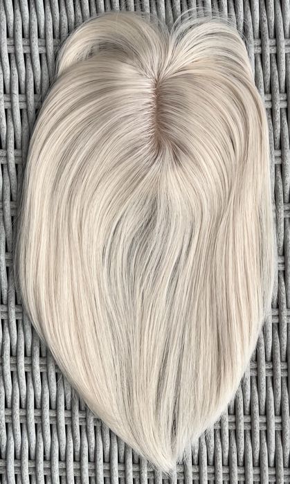 Premium Ultra włosy doczepiane, platynowy blond, topper, 210.