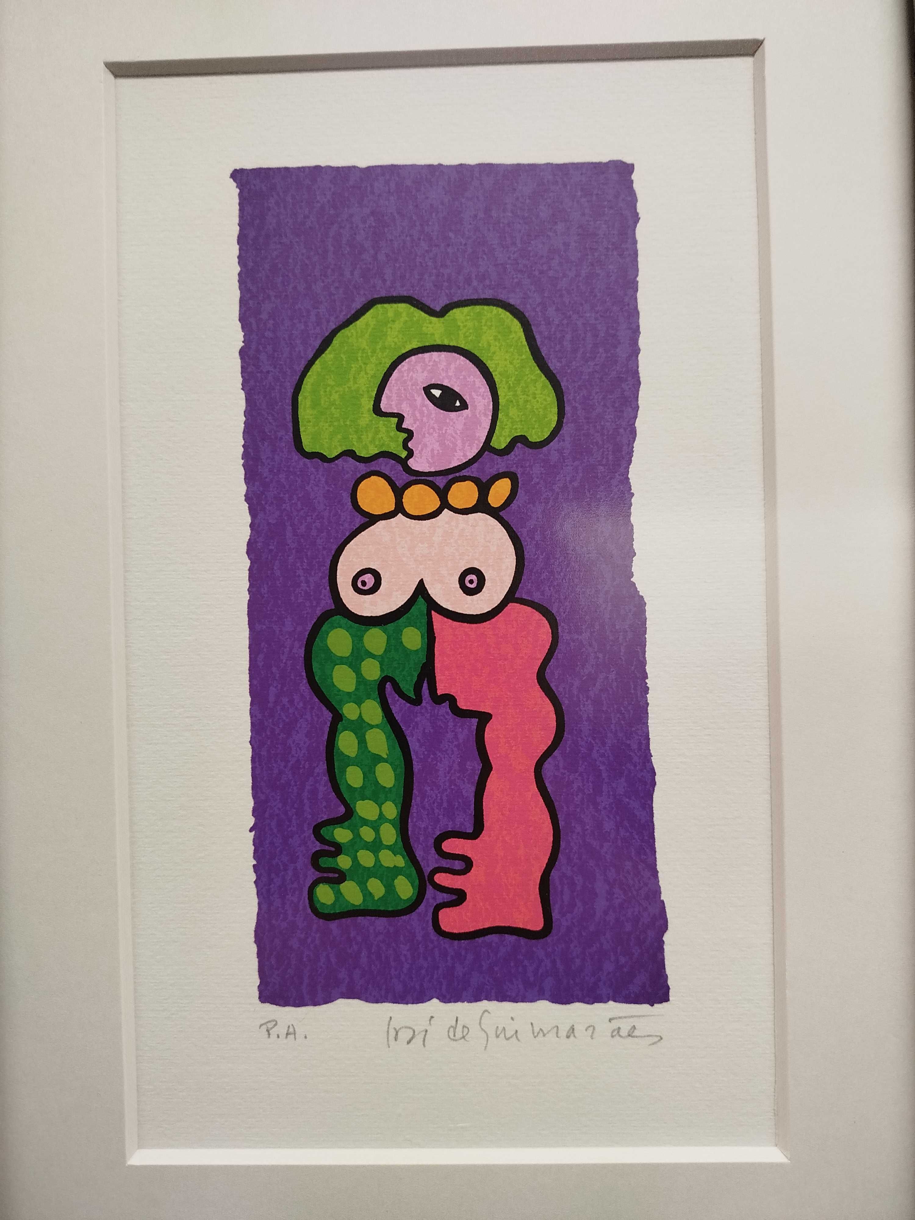 Serigrafia José de Guimarães P.A c/ Moldura Vintage Clássica