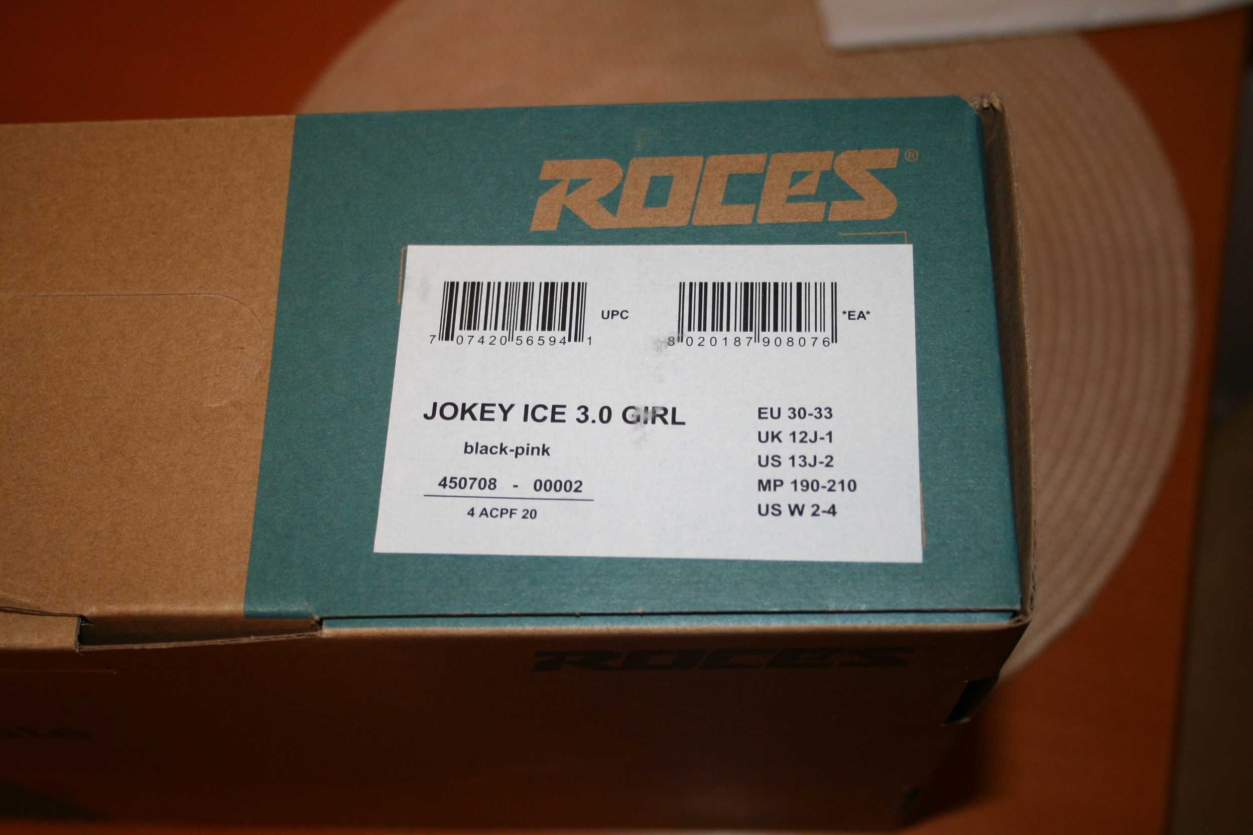 Łyżwy Roces Jokey Ice 3.0 Girl czarno-różowe jak nowe rozmiar 30-33