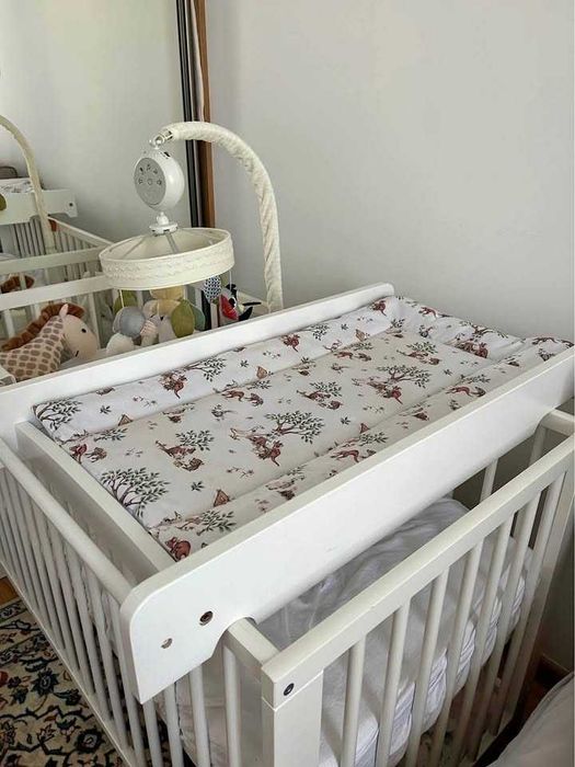 Przewijak Puckdaddy MIKA +mata DotsMyLove biały, świetny stan, komplet