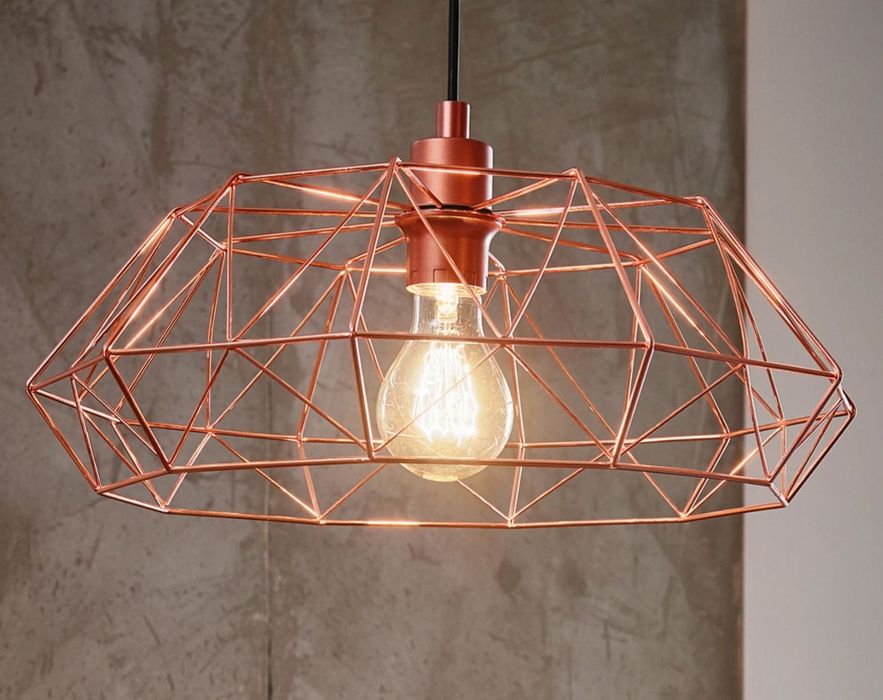Lampa wisząca Carlton 2 miedziana średnica 45,5cm stan bardzo dobry