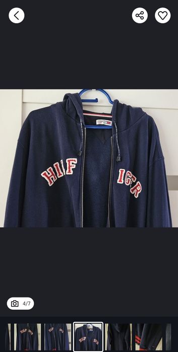 Tommy Hilfiger XL bluza z kapturem granatowa bawełna boss armani gucci